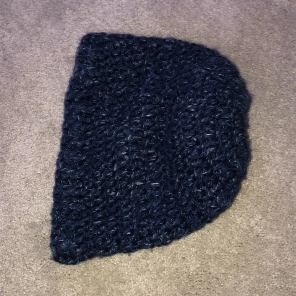 Knitted Knit Ponytail Hole Winter Beanie‎ Hat Blue